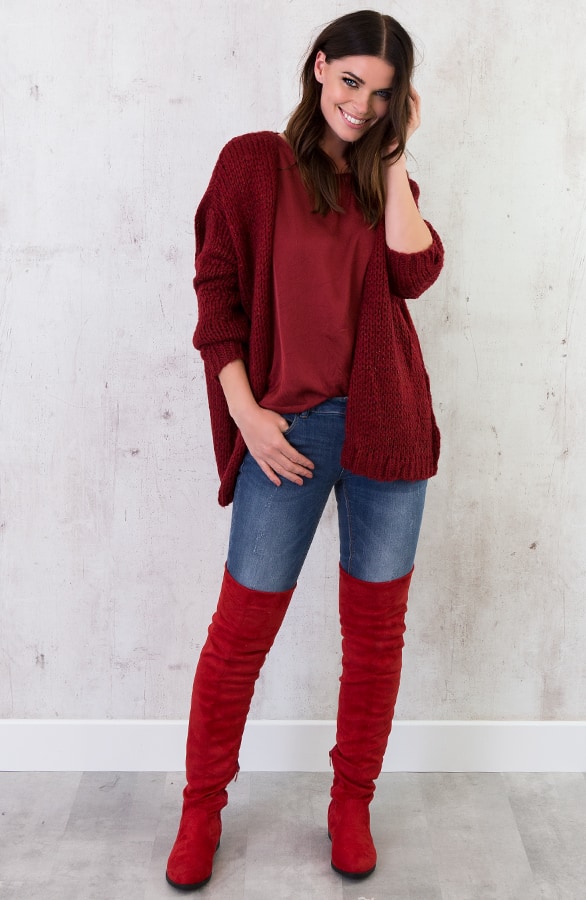 Gebreid Vest Bordeaux – shoparchief, foto 2