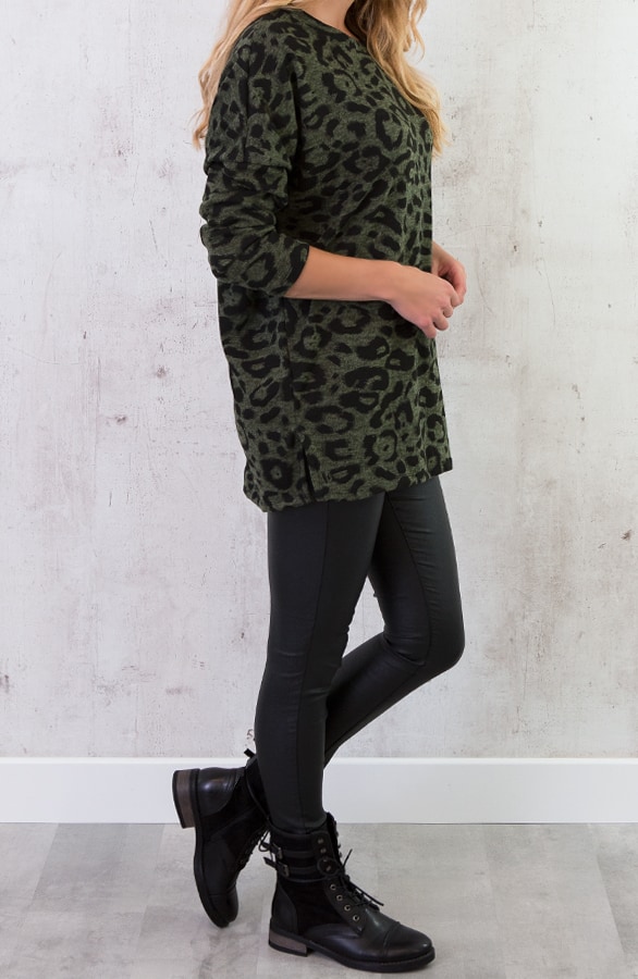 Leopard Trui Legergroen – shoparchief, foto 4