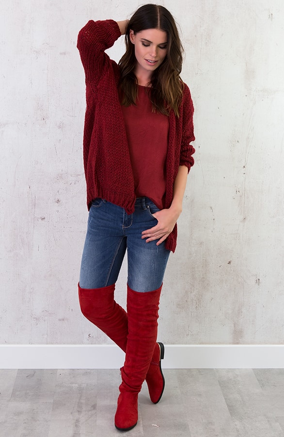 Gebreid Vest Bordeaux – shoparchief, foto 6