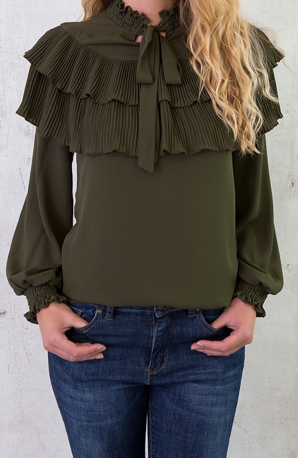 Mademoiselle Blouse Legergroen – shoparchief, foto 3