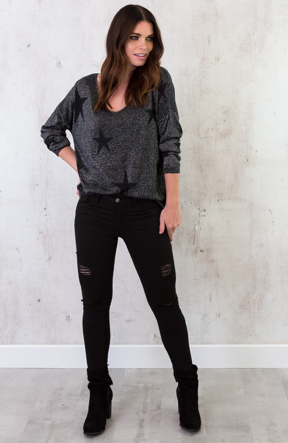 Sterren Glitter Trui Zilver – shoparchief, foto 2