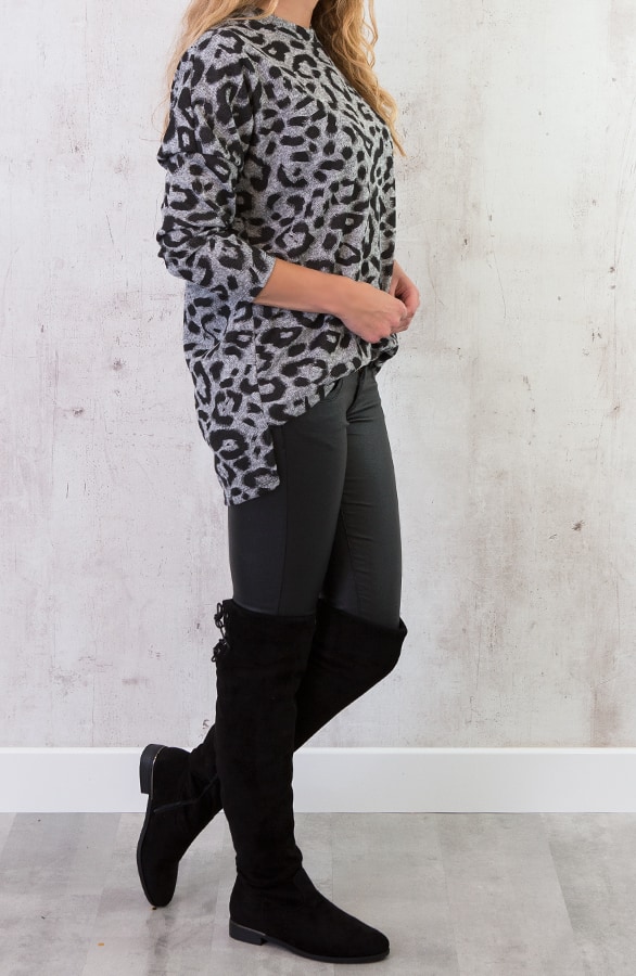 Leopard Trui Grijs – shoparchief, foto 4