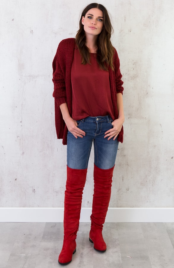 Gebreid Vest Bordeaux – shoparchief, foto 4
