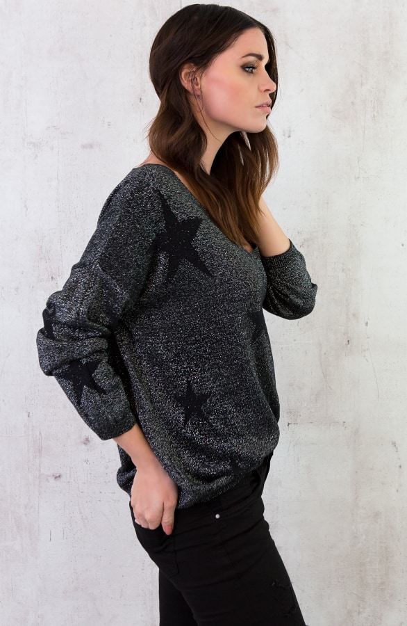 Sterren Glitter Trui Zilver – shoparchief, foto 5