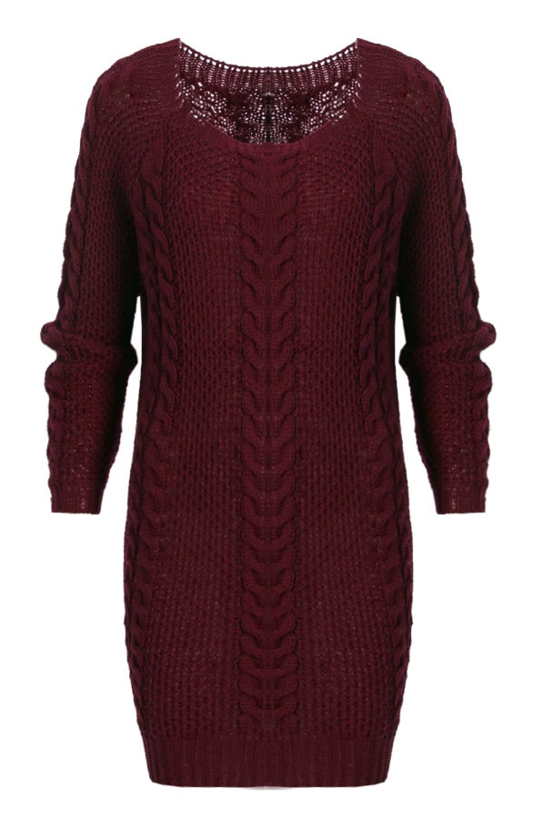 Cable Knit Sweater Bordeaux – shoparchief