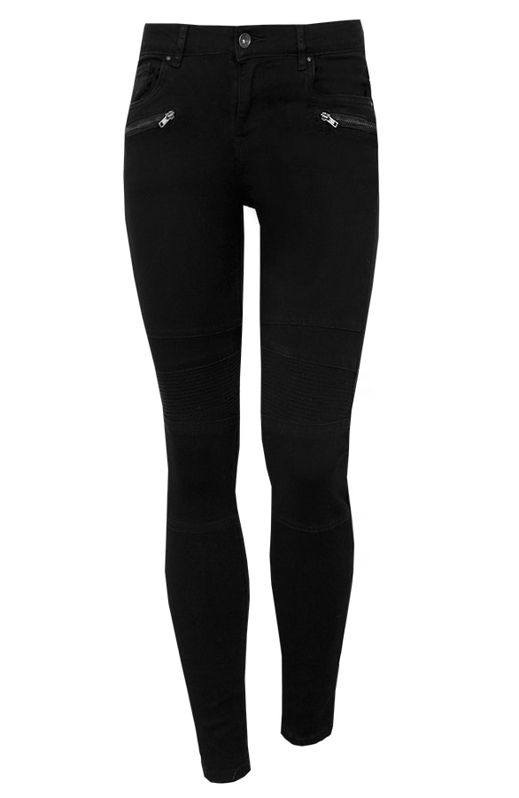 High Waisted Biker Jeans Zwart – shoparchief