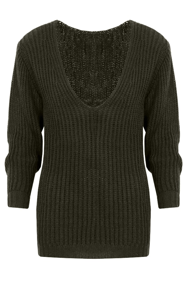 Oversized V Sweater 2.0 Army – shoparchief