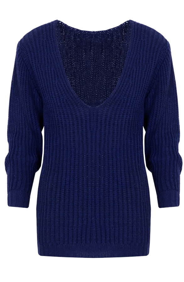 Oversized V Sweater 2.0 Kobalt – shoparchief