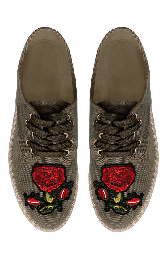 Rozen Espadrilles Legergroen – shoparchief