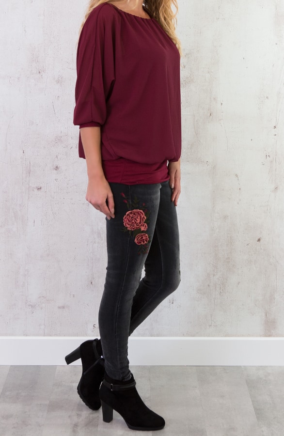 Basic Oversized Tuniek Bordeaux – shoparchief, foto 4