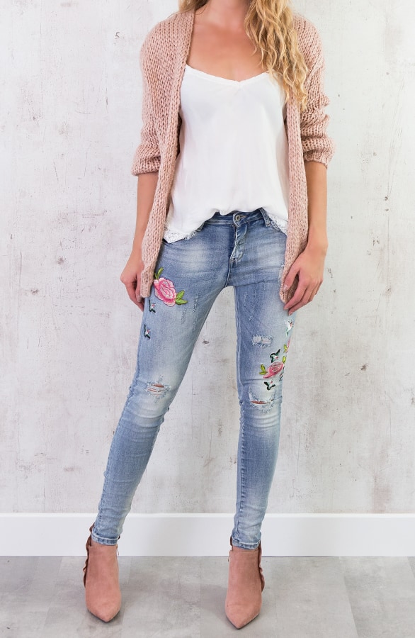 Roses Patches Denim Jeans – shoparchief, foto 2