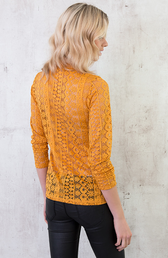 Most Wanted Lace Sleeve Oker – shoparchief, foto 4