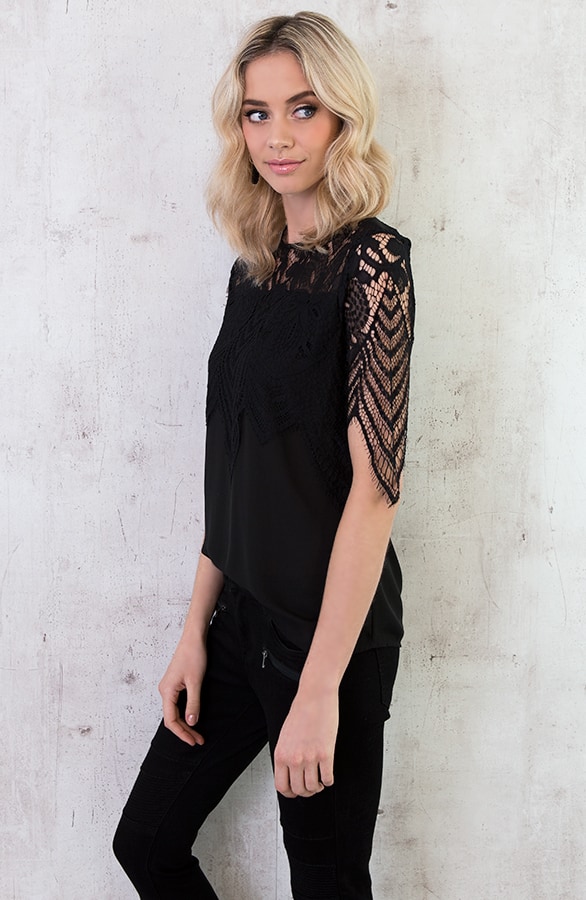 Kanten Zigzag Top Zwart – shoparchief, foto 4