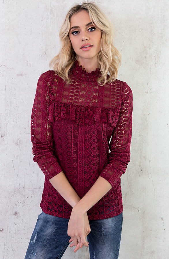 Most Wanted Lace Sleeve Bordeaux – shoparchief, foto 5