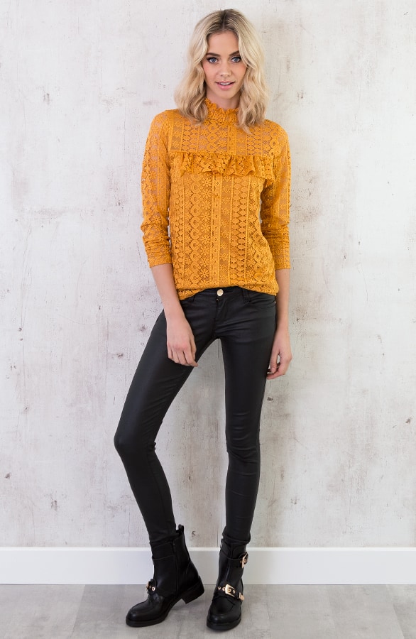 Most Wanted Lace Sleeve Oker – shoparchief, foto 3