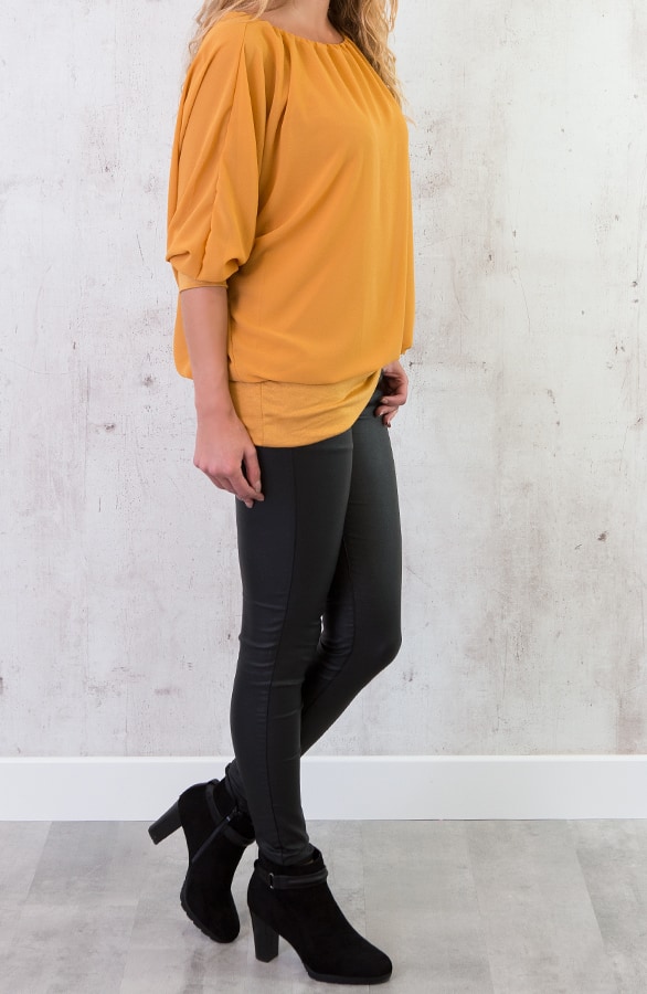 Basic Oversized Tuniek Okergeel – shoparchief, foto 4