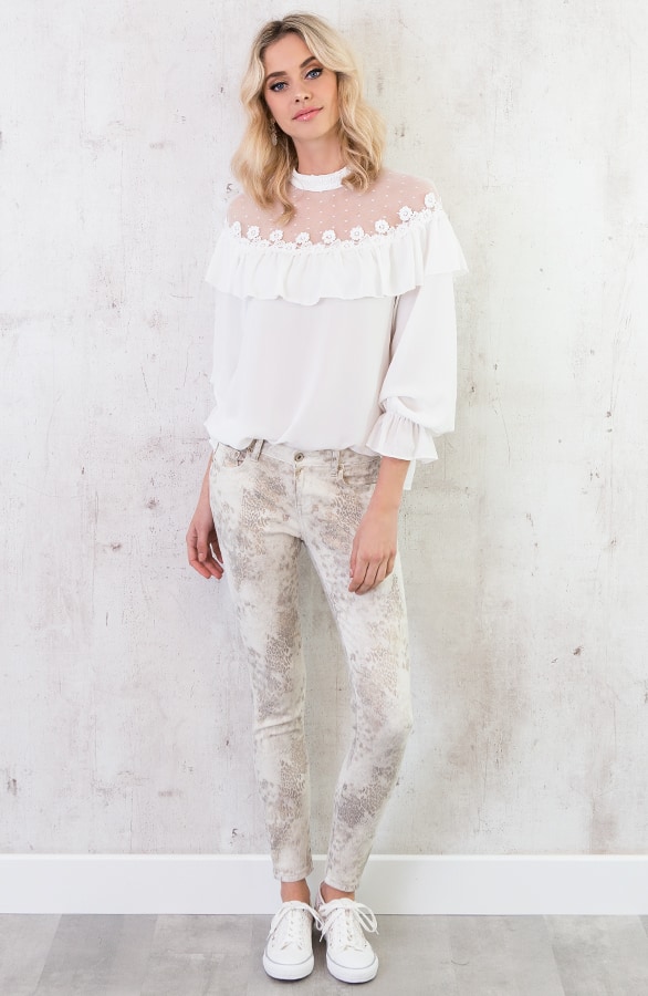 Leopard Jeans Creme – shoparchief, foto 2