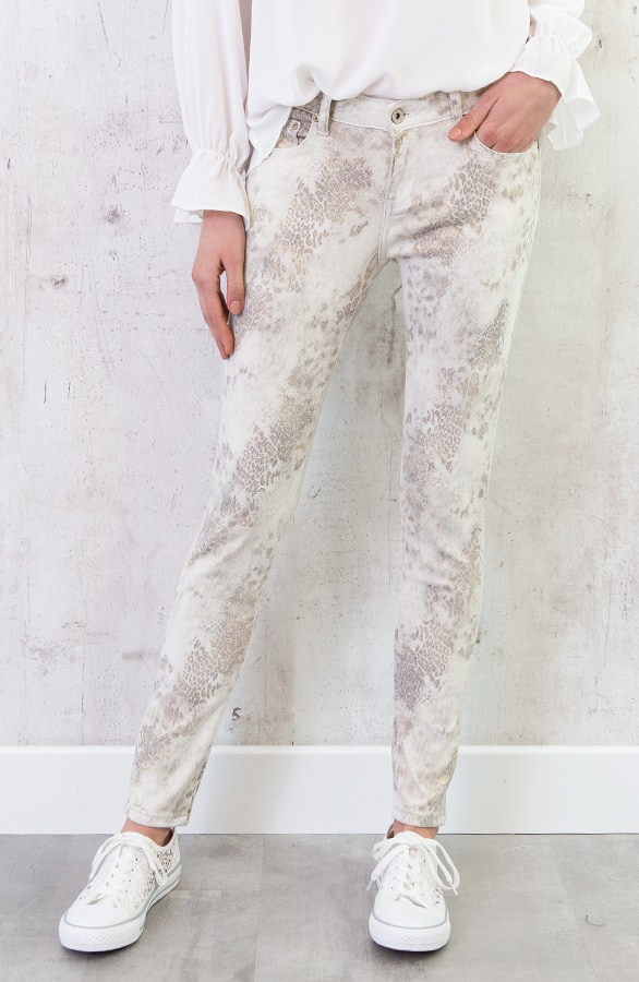 Leopard Jeans Creme – shoparchief, foto 3