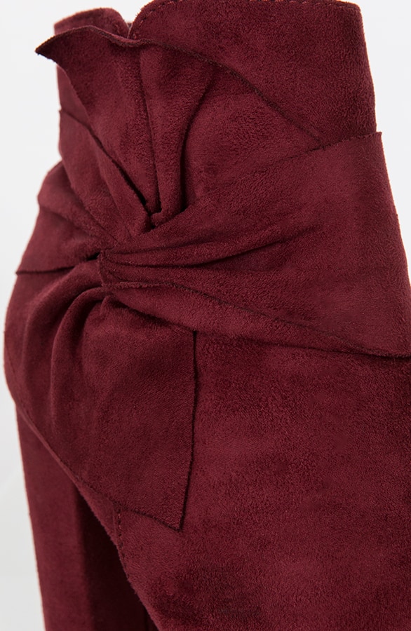 Suede Strik Boots Bordeaux – shoparchief, foto 4