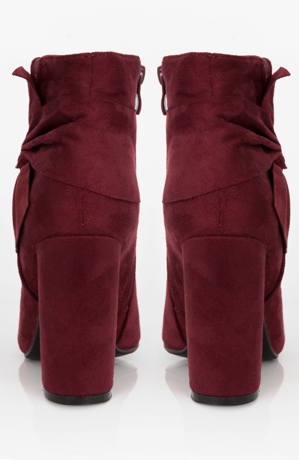 Suede Strik Boots Bordeaux – shoparchief, foto 5