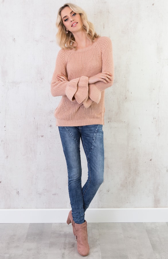 Ruches Mouwen Trui Roze – shoparchief, foto 7