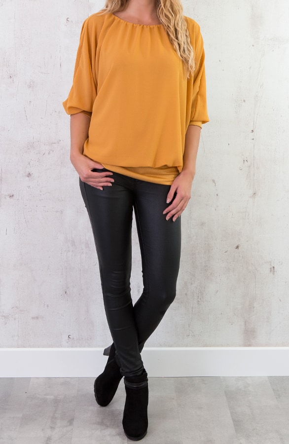 Basic Oversized Tuniek Okergeel – shoparchief, foto 3