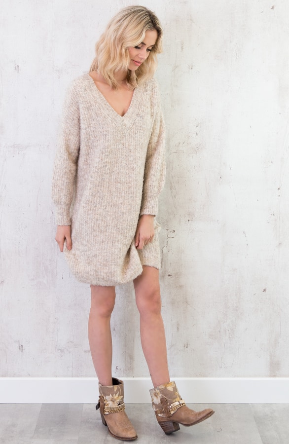 Fluffy Oversized Long Tuniek Beige – shoparchief, foto 4
