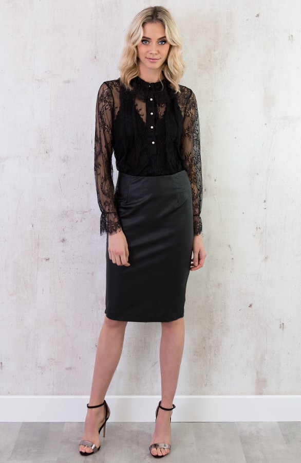 Leren Rok Zwart – shoparchief, foto 6