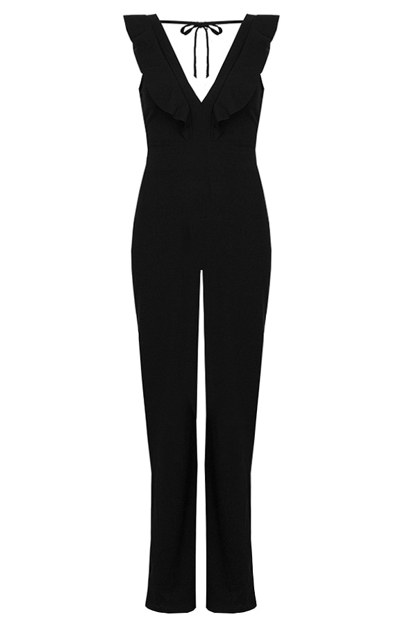 Jumpsuit Ruches Deluxe Zwart – shoparchief