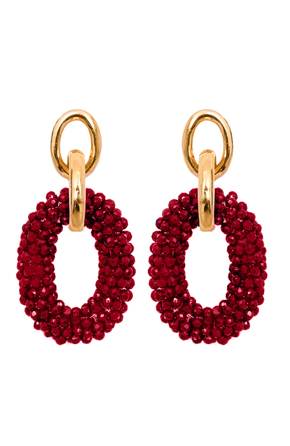 Oval Luxury Oorbellen Bordeaux – shoparchief