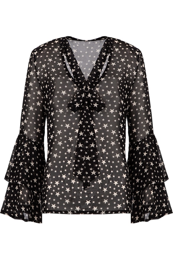 Sterren Blouse Zwart Exclusive – shoparchief