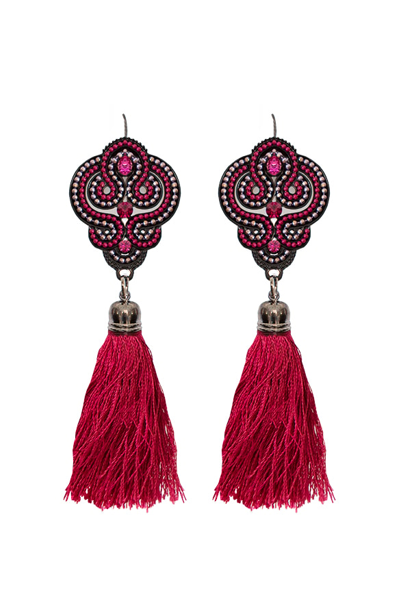 Tassel Luxury Oorbellen Bordeaux – shoparchief