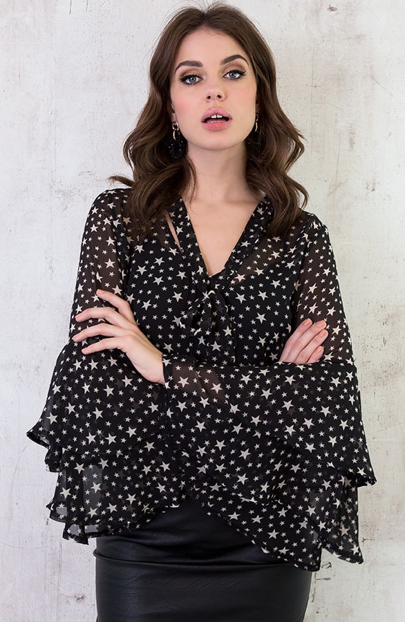 Sterren Blouse Zwart Exclusive – shoparchief, foto 2