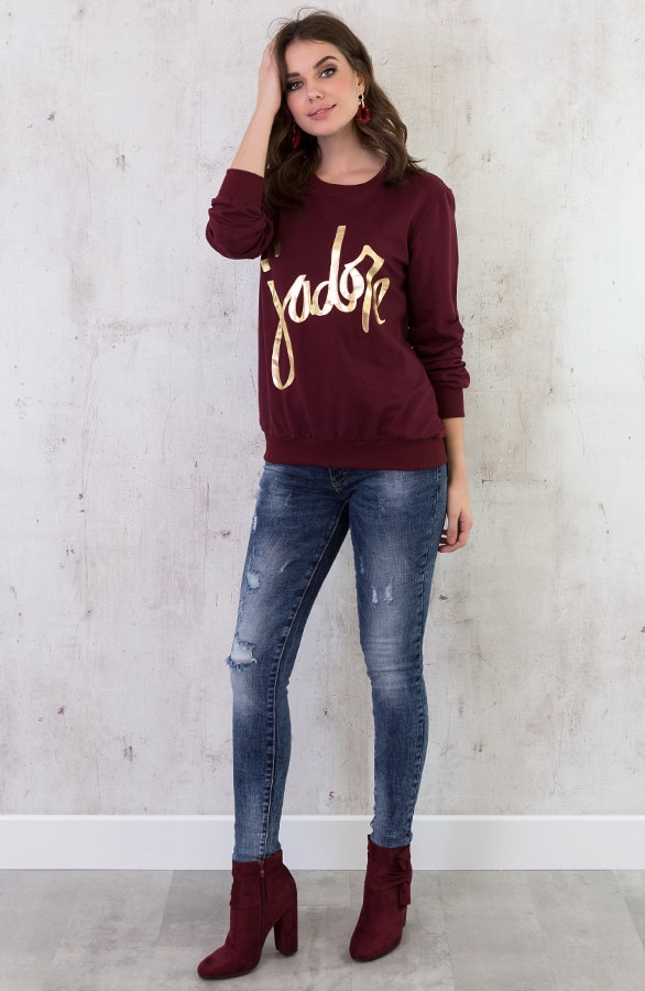 J'Adore Trui Bordeaux – shoparchief, foto 3