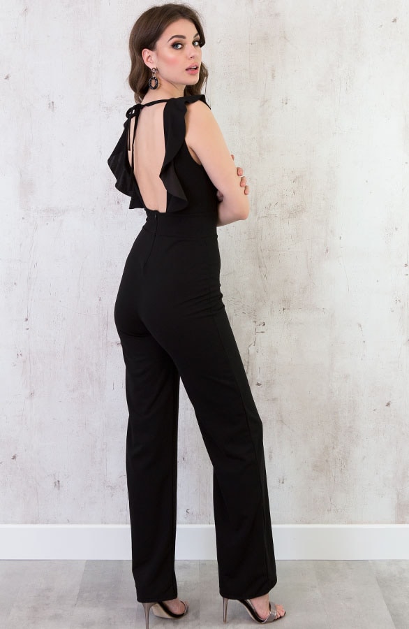 Jumpsuit Ruches Deluxe Zwart – shoparchief, foto 3