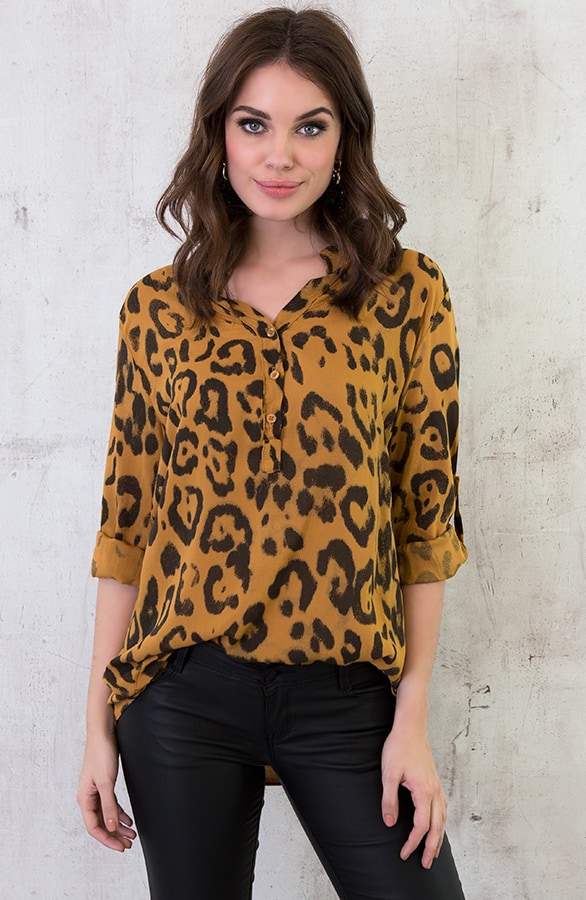 Panter Blouse Okergeel – shoparchief