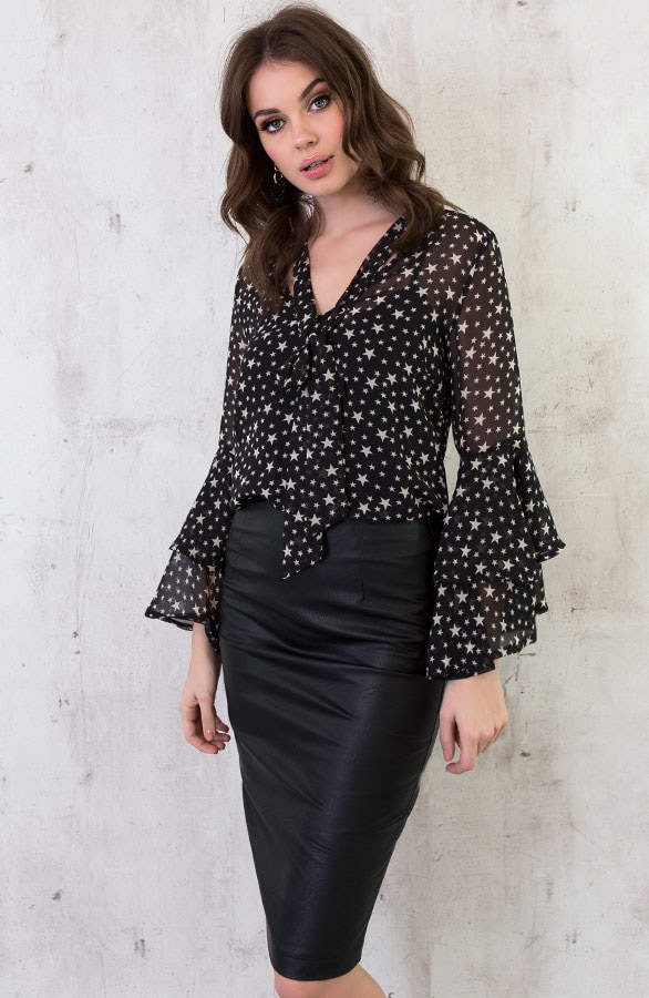 Sterren Blouse Zwart Exclusive – shoparchief, foto 3