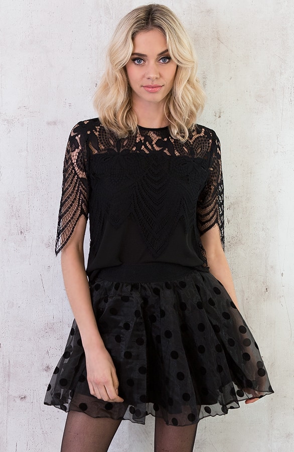 Kanten Zigzag Top Zwart – shoparchief, foto 6