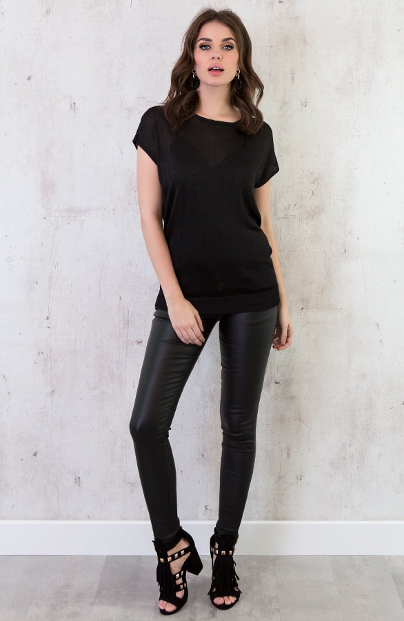 Studs Glitter Top Zwart – shoparchief, foto 6