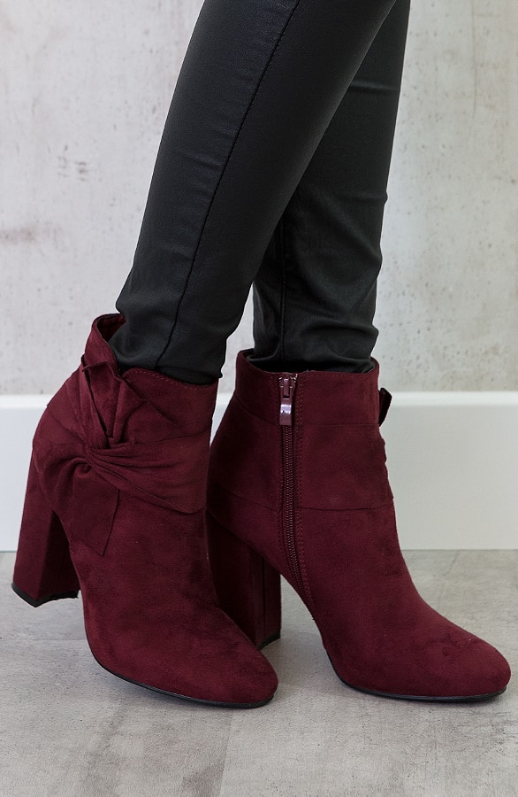 Suede Strik Boots Bordeaux – shoparchief, foto 6