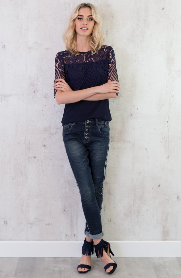 Kanten Zigzag Top Marine – shoparchief, foto 7