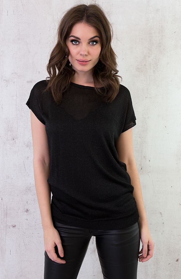 Studs Glitter Top Zwart – shoparchief, foto 2