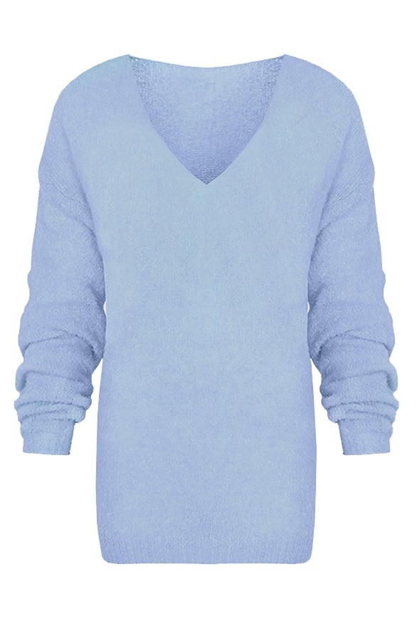 Fluffy Oversized Trui Babyblauw – shoparchief