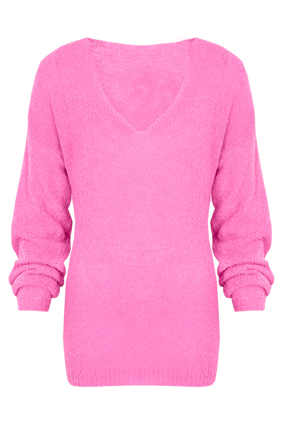 Fluffy Oversized Trui Fuchsia – shoparchief