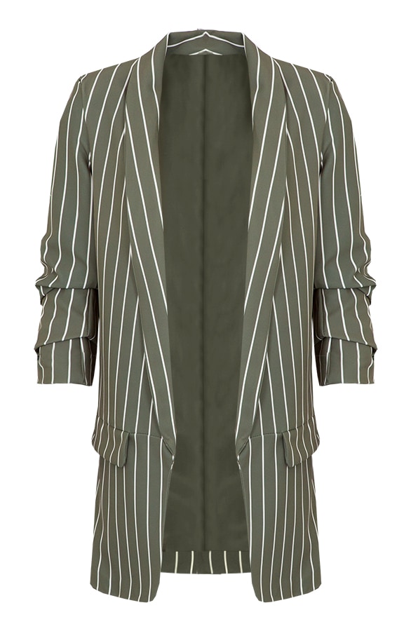 Gestreepte Blazer Groen – shoparchief