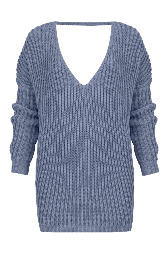 Low Back Sweater Jeans Blauw – shoparchief