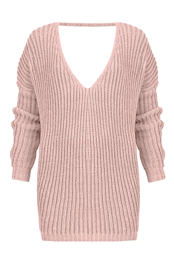 Low Back Sweater Roze – shoparchief