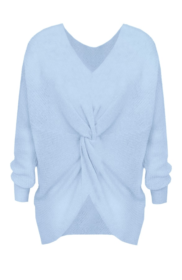 Twisted Gebreide Trui Blauw – shoparchief