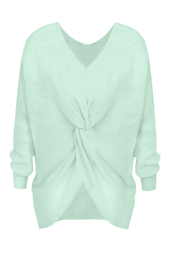 Twisted Gebreide Trui Mint – shoparchief