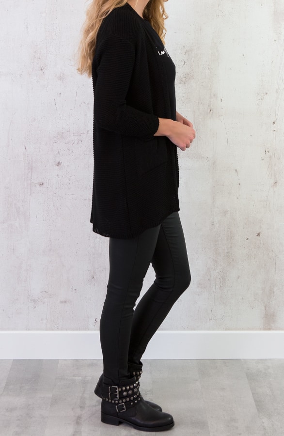 Gehaakt Pocket Vest Zwart – shoparchief, foto 4